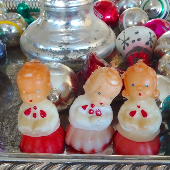 Set of 3 Vintage 1950s Collectible Gurley Candle CO. Christmas Carolers Candles - Picture 8 of 8